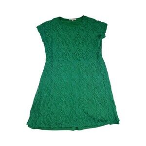 Ryan Michelle Sz 3X Green Lace Lined Floral Embroidery Cocktail Party Dress